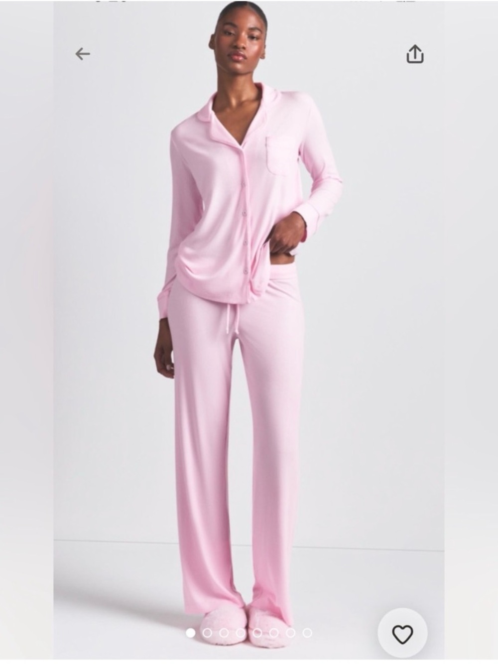 SKIMS ribbed soft lounge sleep set cherry blossom